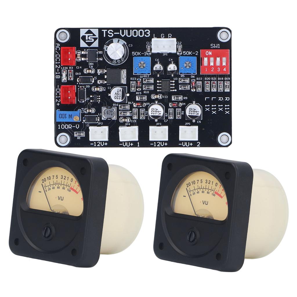 VU Meter with Yellow Backlight High Accuracy Driver Board Flex Cables for Recording Studio