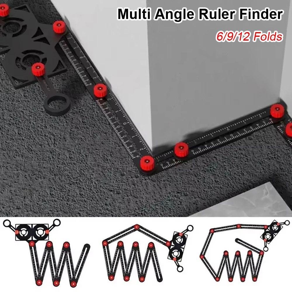 1Pcs 6/9/12 Folds Measuring Ruler Aluminium Alloy Locator Drill Guide Template Tool