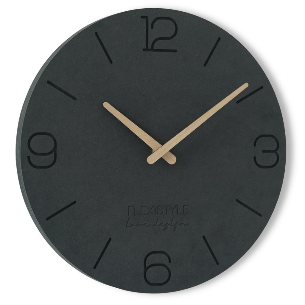 Wall clock for the living room 3EKO black 30cm