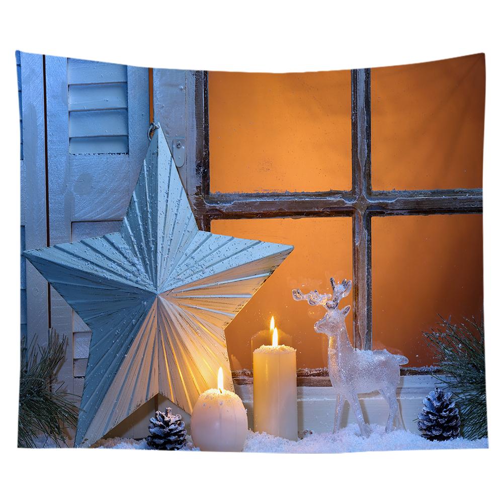 Рождественский гобелен Снежинка Санта-Клаус Зимняя ночь Подвесная ткань Камин Главная Рождественская стена дома