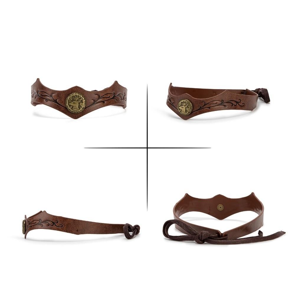 Vine Pattern PU Leather Headband Vintage Viking Headpiece Halloween Party
