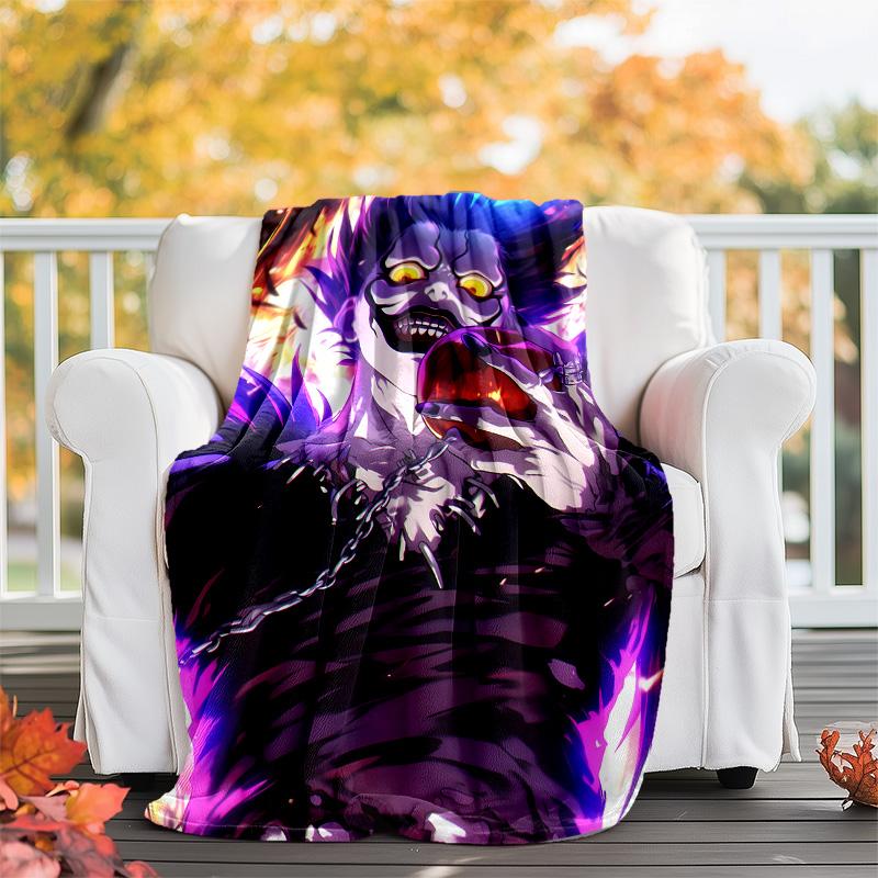 1pc D-Death Note1 Theme Blanket - Digital Print, Polyester, Cozy for All Seasons, Perfect for Outdoor, and Travel
