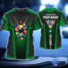 Billiard 3D Printing T Shirt Man Summer O-Neck Short Sleeve Oversized Top Casual Tee Loose Streetwear Unisex