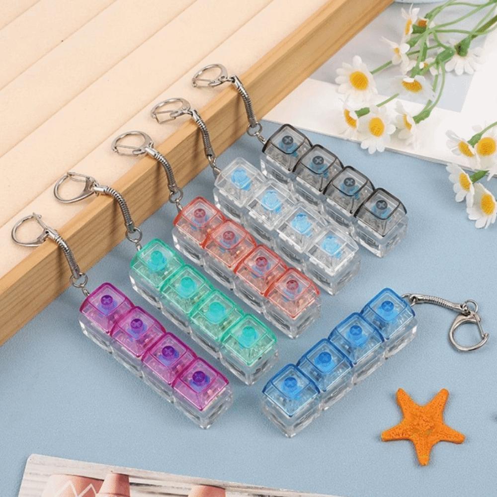 Transparent Shaft Crystal Keycap Pendant Funny Mechanical Keyboard Keychain  Holiday Gift