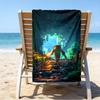 proof beach towel with a Minecraft11 pattern - soft,absorbent,quick-drying,machine washable - perfect for swimming,camping,bathing