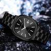 HANNAH MARTIN Top Brand High Quality Quartz Watch Mens Fashion Steel Strap Japanese Movement Blue Silver Waterproof Men Watch