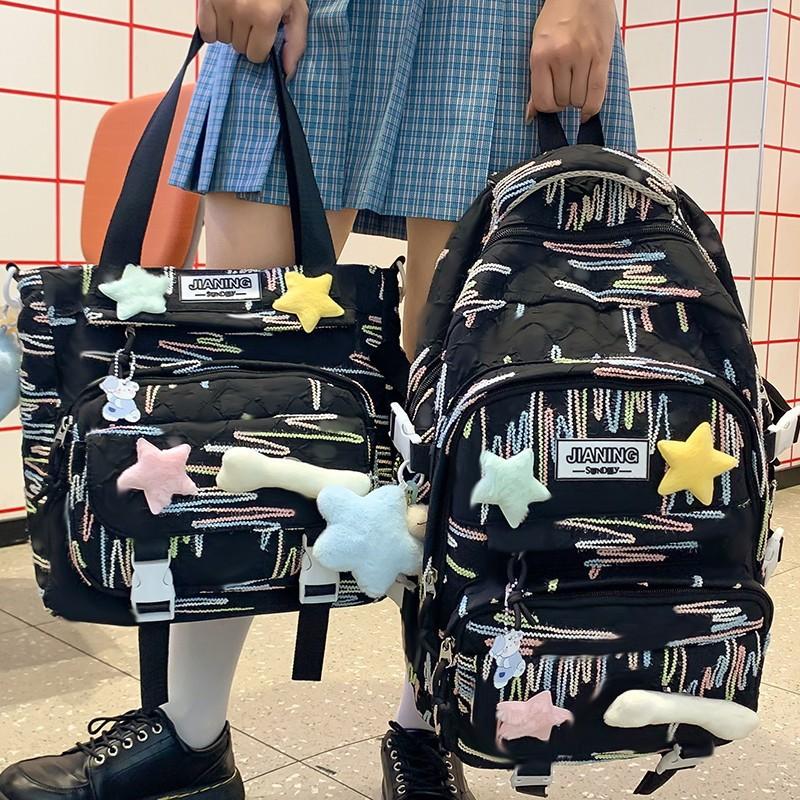 Детские школьные ранцы для девочек начальной школы, для учениц средней школы, милый рюкзак в полоску для девочек