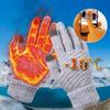 Winter Knit Gloves Plus Thick Fleece Lined Warm Cycling Gloves For Outdoor