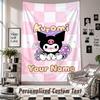 Custom Tapestry Wall Hanging, Kuromi Personalized Name Text Home Wall Decor