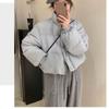 Womens Short Cotton Puffer Jacket Loose Stand Collar Thick Casual Winter Coat Petite Women