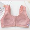 Cotton Bra Mom's Large Sports Underwear Women's Underwire Vest Style Bra Thin Soft and Comfortable Front Opening Buckle