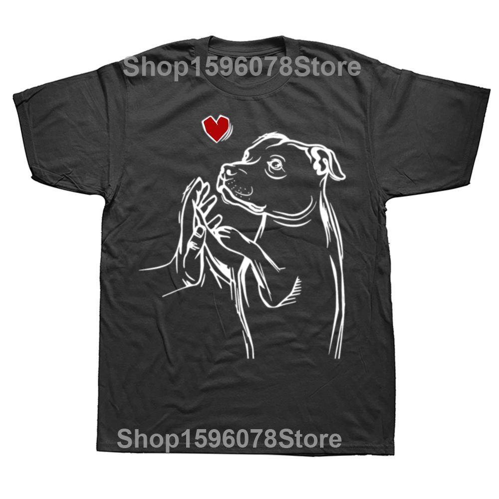 Manga Vintage Anime Clothes Staffordshire Bull Terrier Lover T-Shirt Men Oversized T Shirt Men Clothing Customs Clothes In Tops