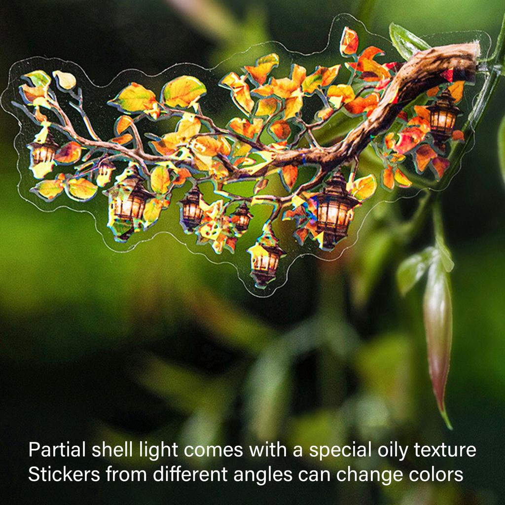 Colorful PET Sticker Shell Like Glow Stickers With Color Flower For Diy Diary Album Scrapbooking