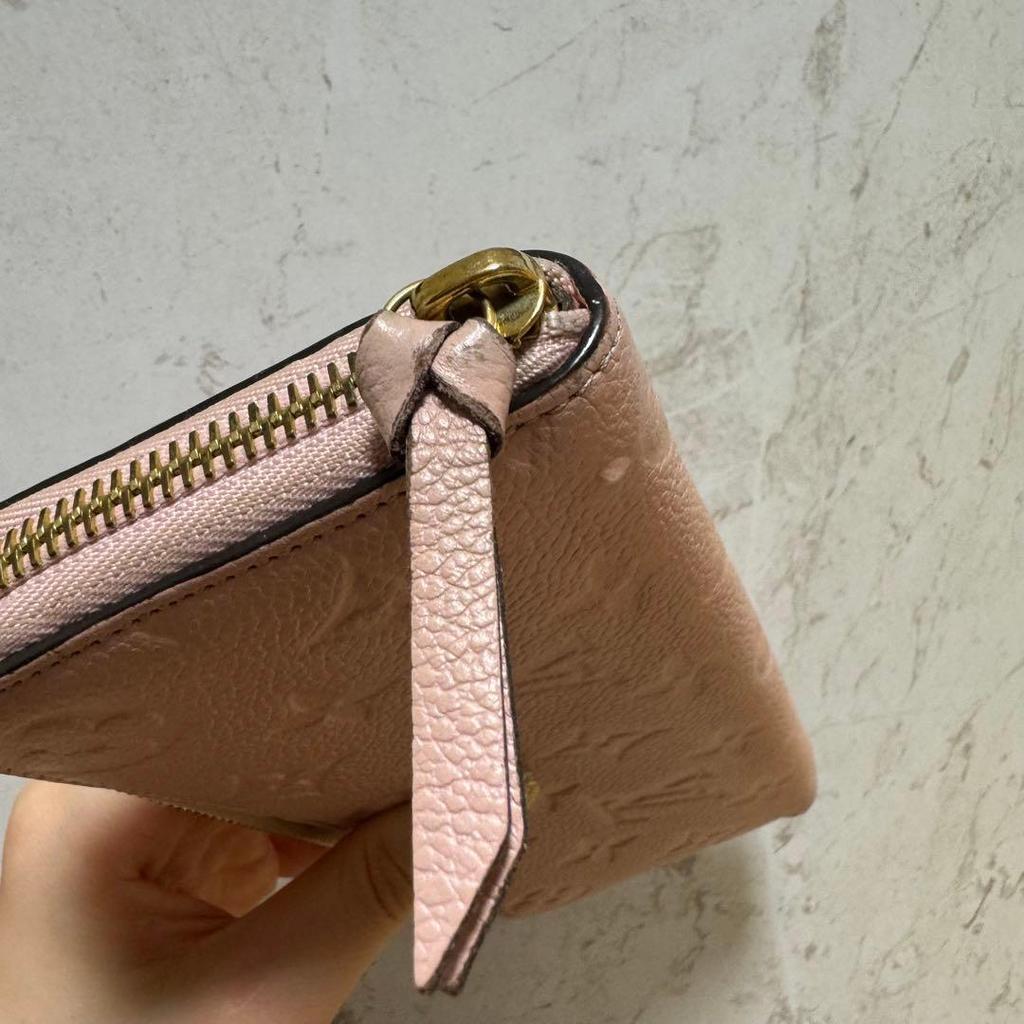 Used Louis Vuitton Long Wallet Monogram Empreinte Light Pink Limited