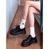 New Retro Thick-soled Height-increasing Leather Shoes with Lace-up for Women