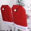 Non-Woven Red Christmas Hat Chair Cover Set - Festive Table Decoration with Soft Feel