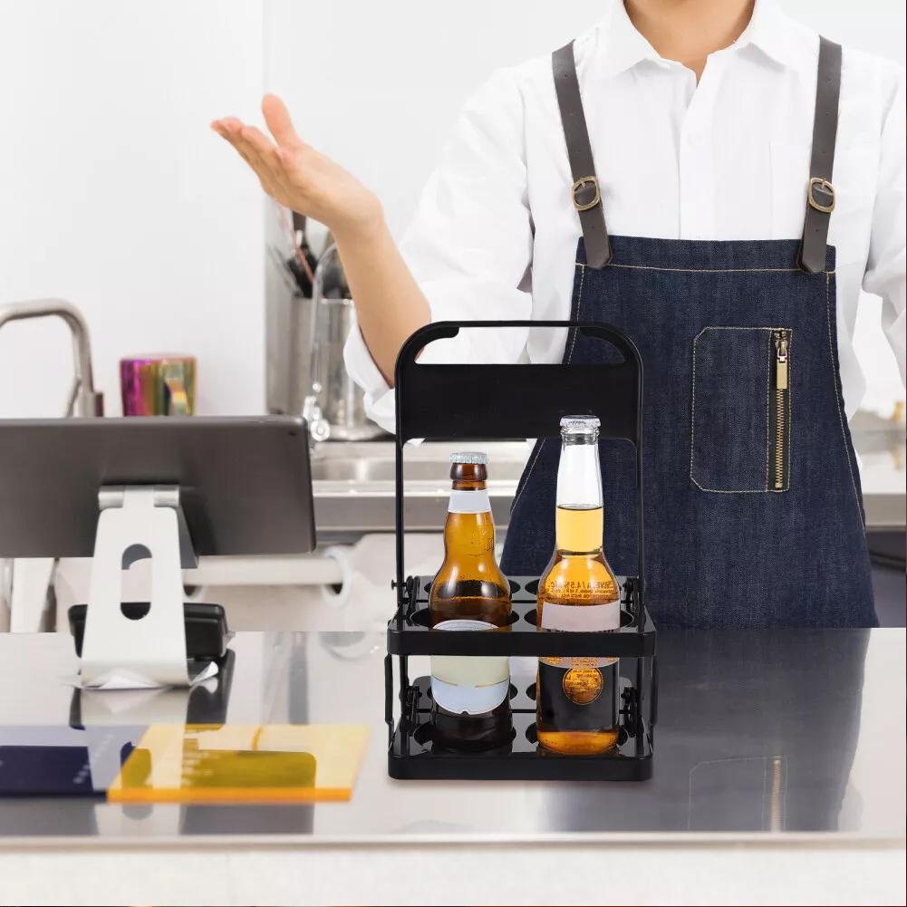 Portable Beer Carrier 4Pack Plastic Reusable Foldable Beer Bottle Holder Picnic BBQ Camping Beer Frame Wine Rack