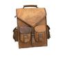 Vintage Goat Leather Backpack Messenger Real Satchel Bag Genuine Laptop Brown