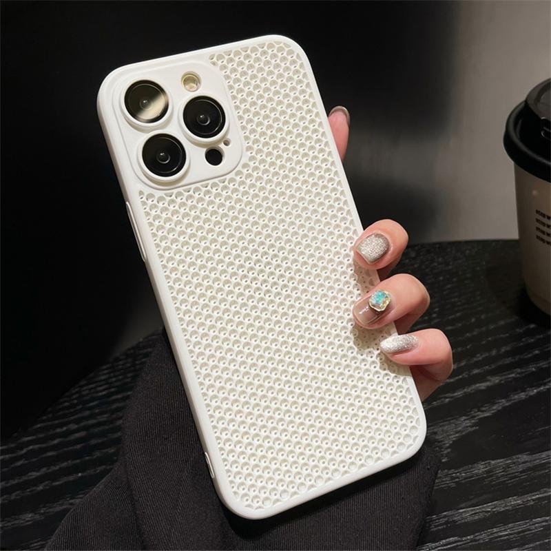 Охлаждающий сетчатый защитный чехол для линз из стекла для iPhone 16 15 14 11 12 13 Pro Max 16 Plus, жесткий противоударный чехол с рассеиванием тепла