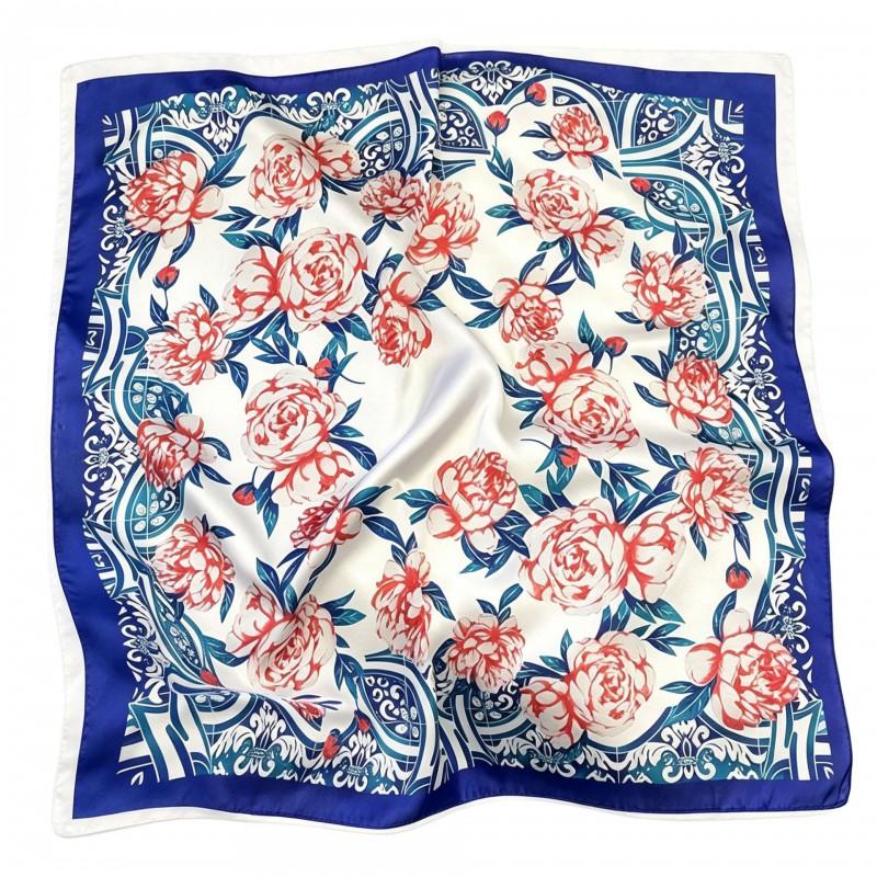 70x70cm Nylon Square Scarf Women Vintage Print Lightweight Accessory Office Casual Hair Styling