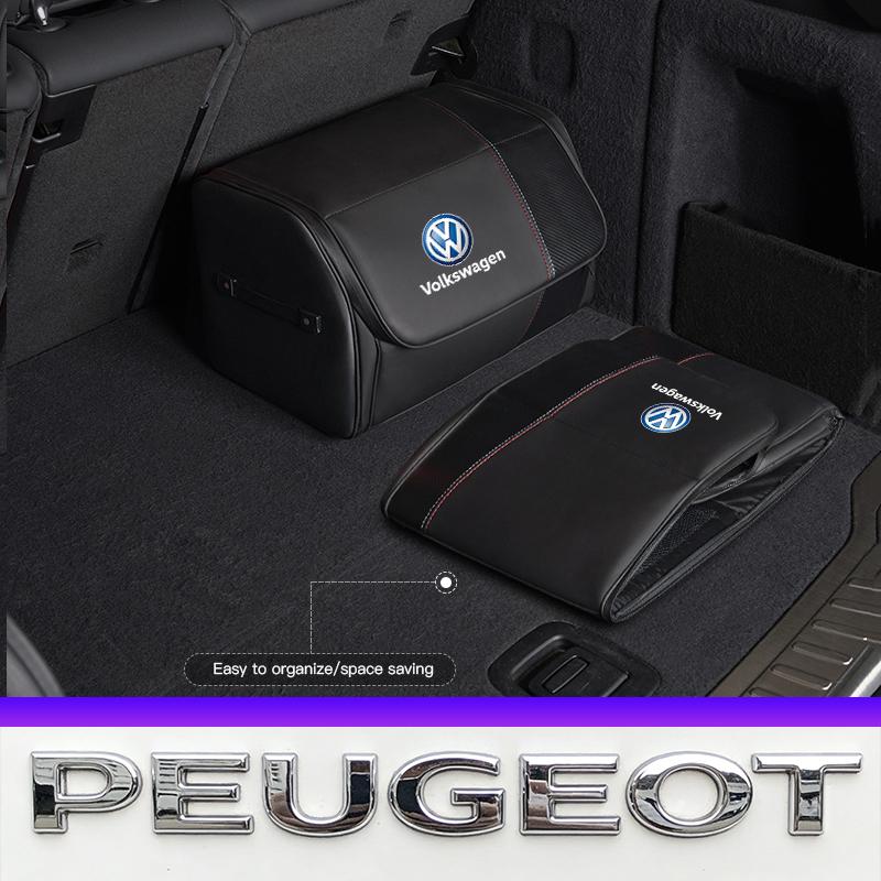 For Volkswagen FFG0Car Trunk Organizer Bins Zipper Style Foldable Storage Box Valve Cap For VW Golf Amarok T5 Phaeton Teramont ID3 Tiguan T-Cross