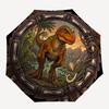 Prehistoric Dinosaur Emblem pattern umbrella, portable and foldable design, 8 ribs, a casual accessory for Halloween, Christmas, and birthday gifts.