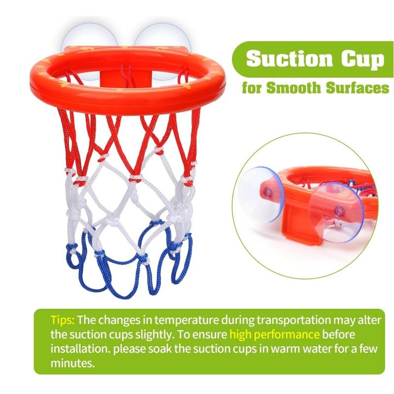 Baby Bath Toy Children Water Play Toys Set Bathroom Bathtub Suction Cup Shooting Basketball Hoop with 3 Balls Bath Toys for Kids