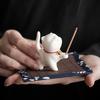 Incense Stick Holder Multifunctional Adorable Cartoon Cat Shape Ceramic Incense Holder for Home Decoration