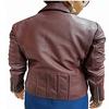 Women's Burgundy REAL Sheepskin Leather, Biker Motorcycle Jacket, Moto Jacket,Quilted Style,Real Cafe Racer Leather Jacket,Christmas Gift For Her