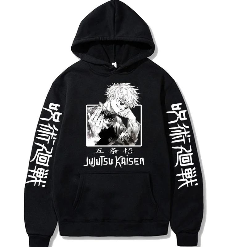 Jujutsu Kaisen Hoodie Anime Gojou Satoru Hoodie Autumn Winter Fleece Streetwear Tops