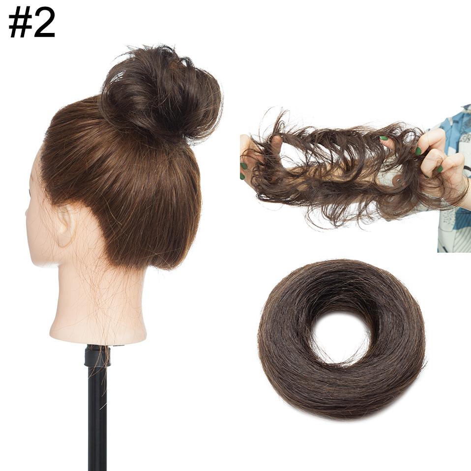 100% человеческие волосы, пучок для волос, резинка для волос, прически, пончик, шиньон, наращивание волос, конский хвост