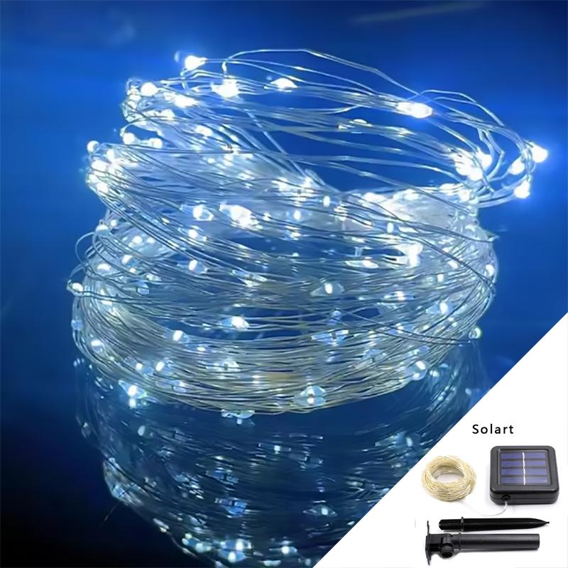 Solar Lights String LED Coppwer Wire Fairy Outdoor Garden Solar Lamps Patio Camping Garden Party Christmas Tree Decoration Lamps