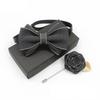 Polyester Neck Collar Adjustable Ribbon Bowtie Fashion Bow Tie Brooches Set  Business