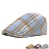 Autumn Winter Plaid Beret Men's Wool Warm Forward Cap British Peaked Cap Newsboy Cap