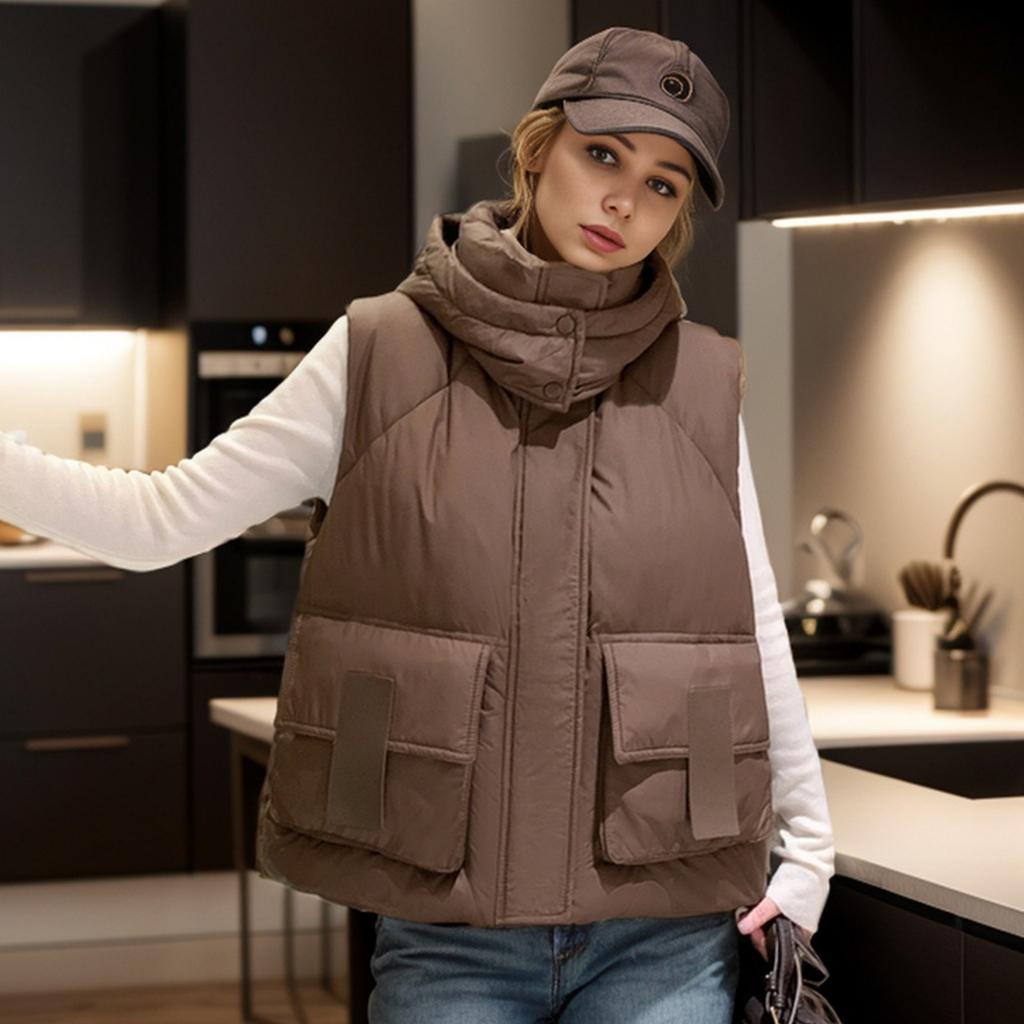 Womens Vests Fall Fashion Jackets Puffy Outfits Trendy Sleeveless Coats Outerwear Winter Clothes