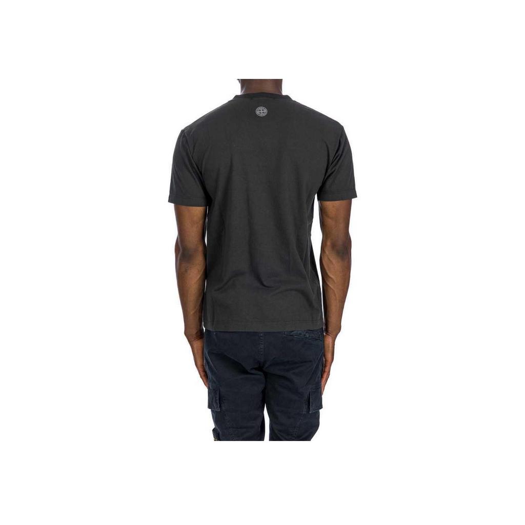 STONE ISLAND FW24 Хлопковая футболка с логотипом, короткий рукав, мужские топы, серый 81152NS80-V0062