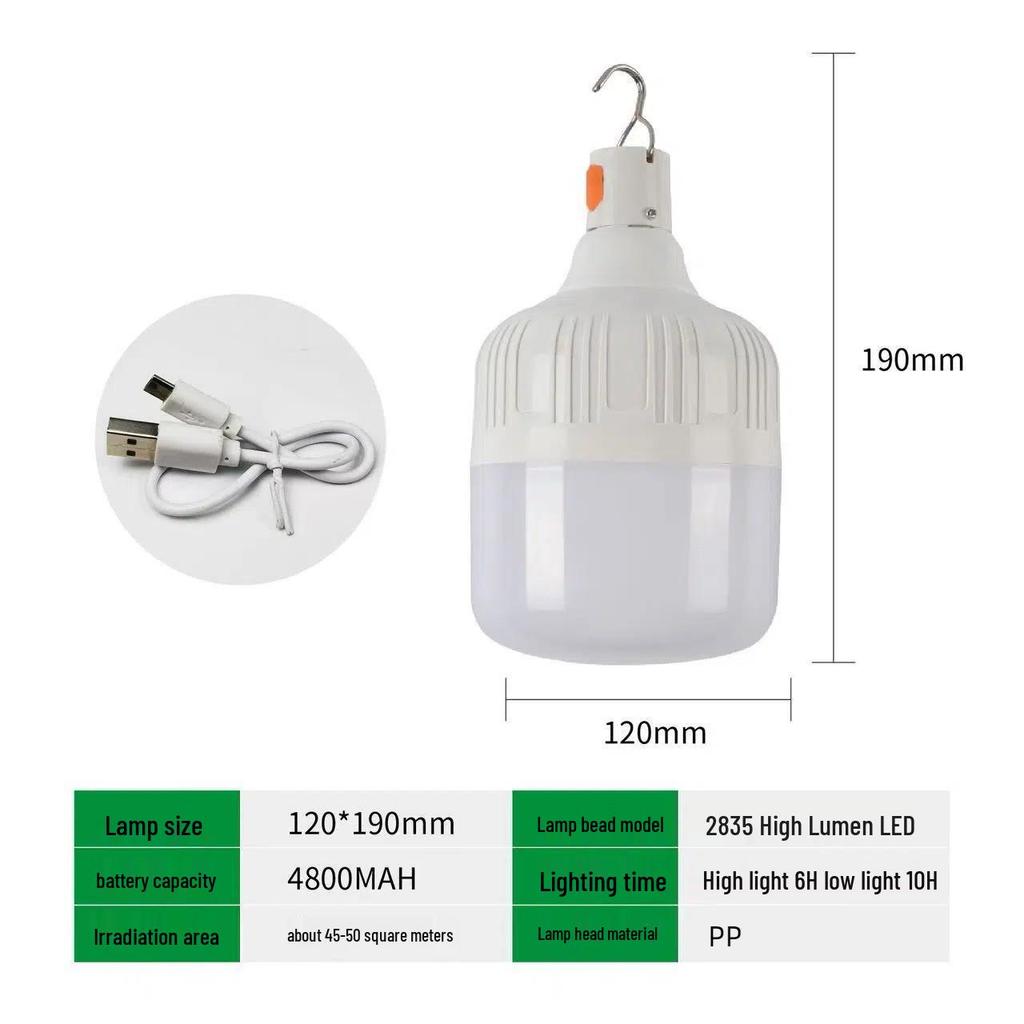 Portable Super Bright LED Outdoor Emergency Camping Light with Wireless Plug-In and Lithium Battery