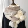 New High-end Ins Hairball Scarf Women's Winter Korean Version Versatile Student Thickened Warm Scarf