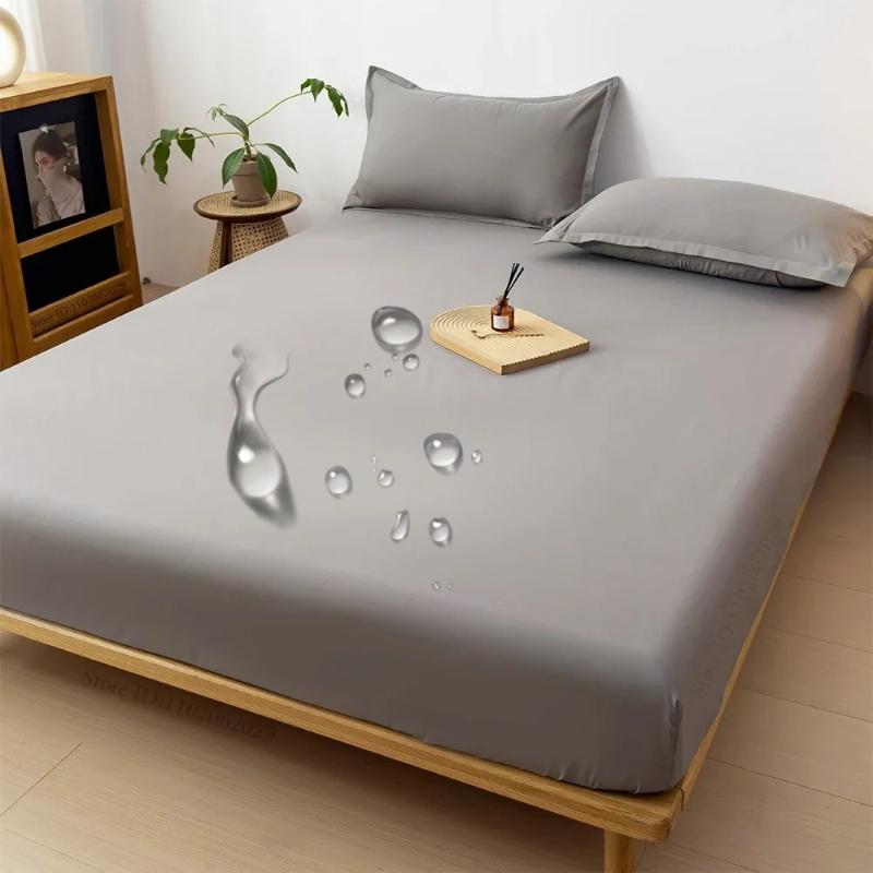 2025 Водонепроницаемый Наматрасник Простыня на резинке Матрас Покрывало Защитные Накладки Односпальный/Двуспальный/Кинг/Квинсайз Полный Размер Серый/Белый