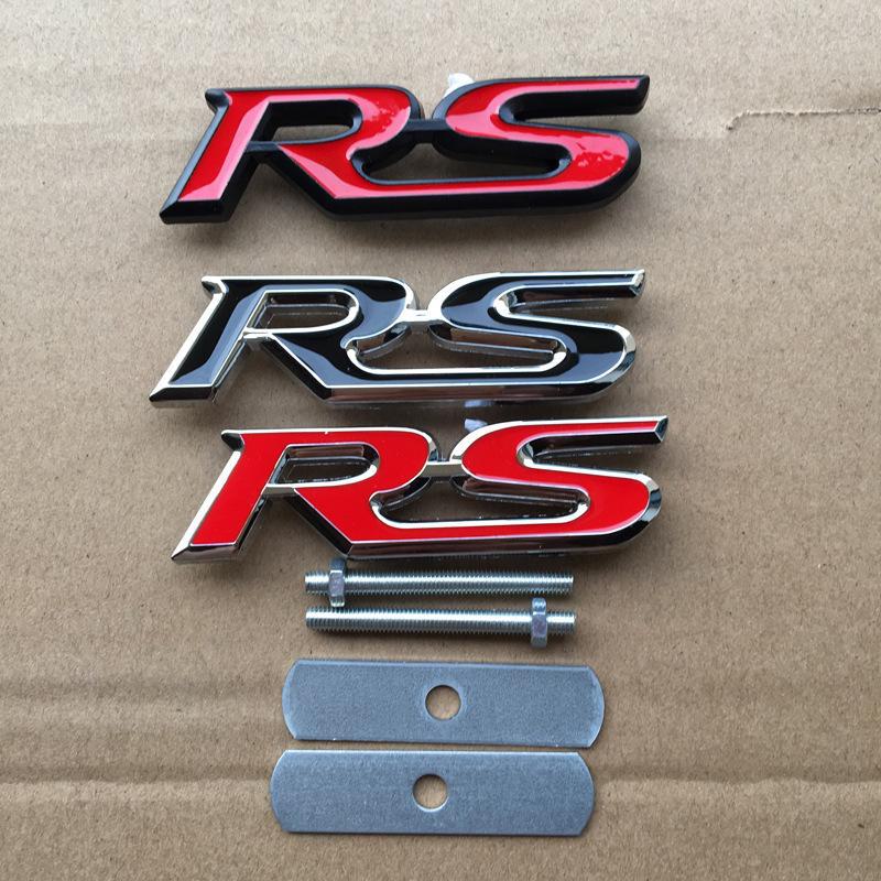 3D RS Sports Car Grille Logo Modification Decoration Metal Emblem