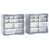Vidaxl Organizery Z 12 Szufladkami, 2 Szt, 26,5X16X26 Cm
