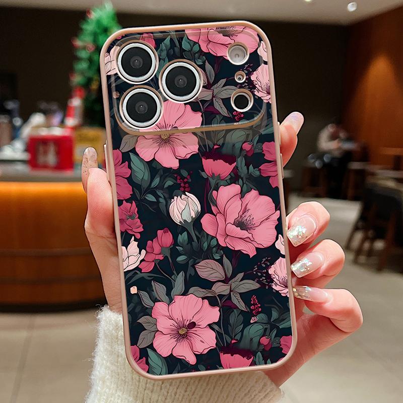 Чехол с ярким цветочным узором Для iPhone 17 Pro Max Гибридный TPU+PC Магнитный Для Magsafe Матовое Покрытие Для iPhone 16 Pro Max 15 14 13
