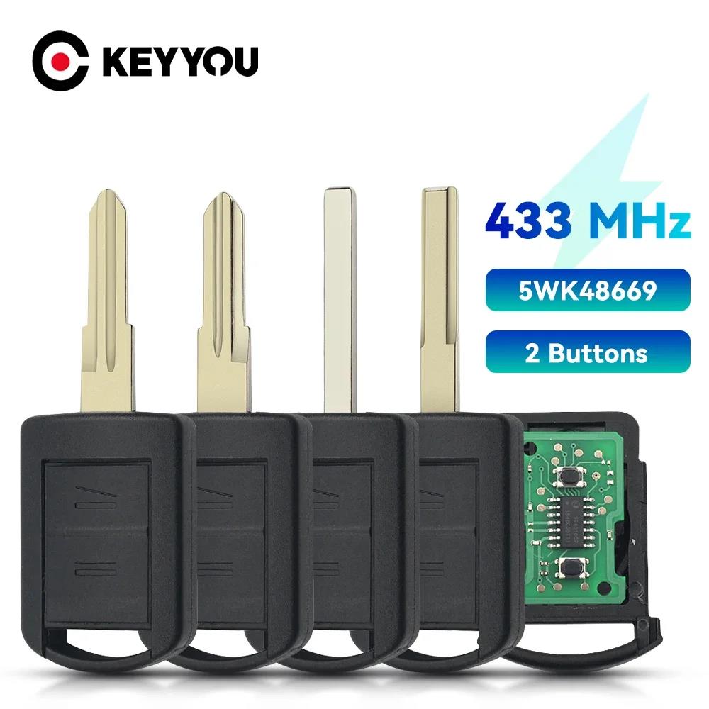 KEYYOU Пульт ДУ 433 МГц Для Opel Vauxhall Corsa C Combo TIGRA B MERIVA 2001-2004 5WK48668 HU100 HU43 HU46 YM28 Лезвие БЕЗ ЧИПА