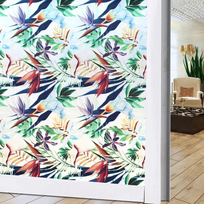 Пленка для окон, защитная пленка для окон, матовая пленка для стекла, без клея, статическая пленка для стекла, анти-УФ-наклейка для окна в ванной комнате, спальне