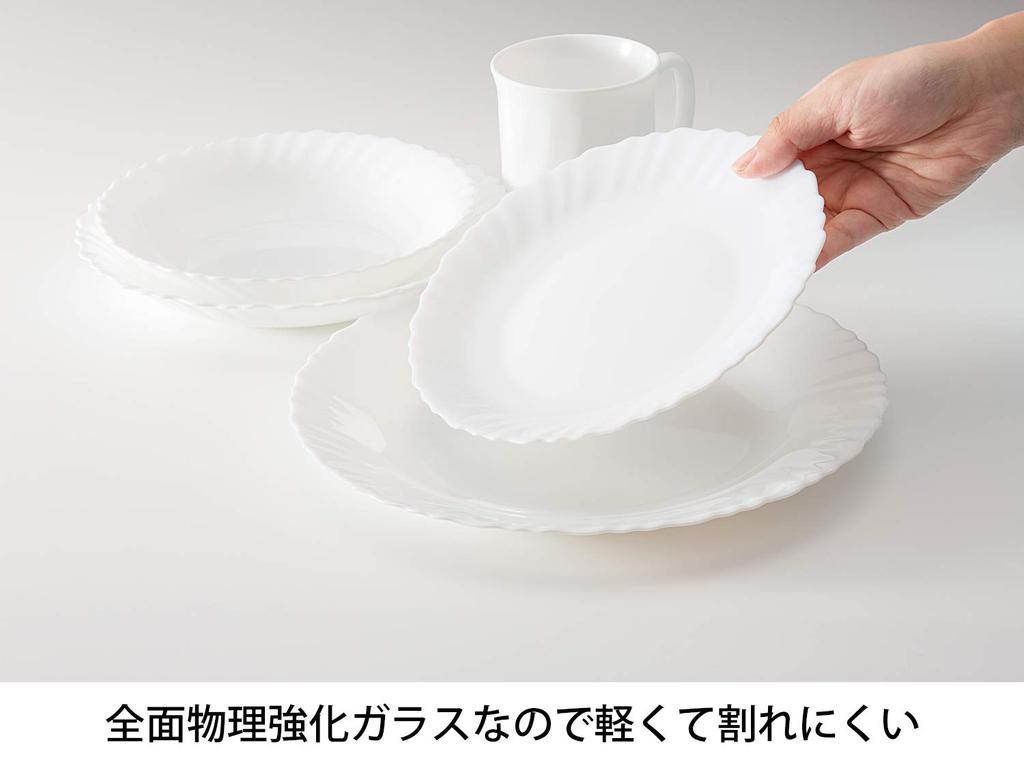 Iwaki Grand Fleur Pattern Large 25cm X Glass Microwave Plates, 5-Piece Set, Heat-Resistant Dishware, Safe, B22222-GF