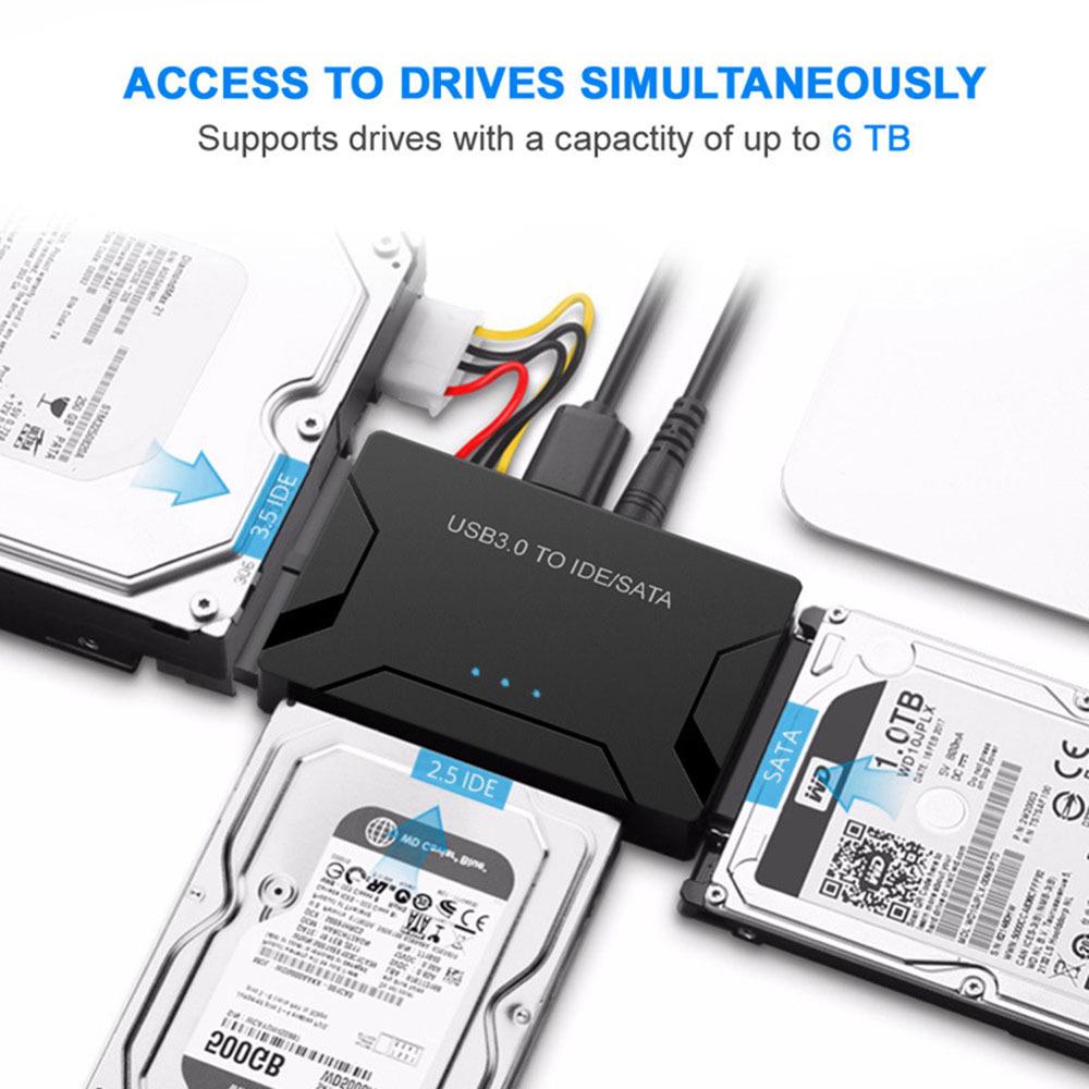 SATA IDE to USB 3.0 Adapter Cable: Three-in-One Solution for Hard Drives