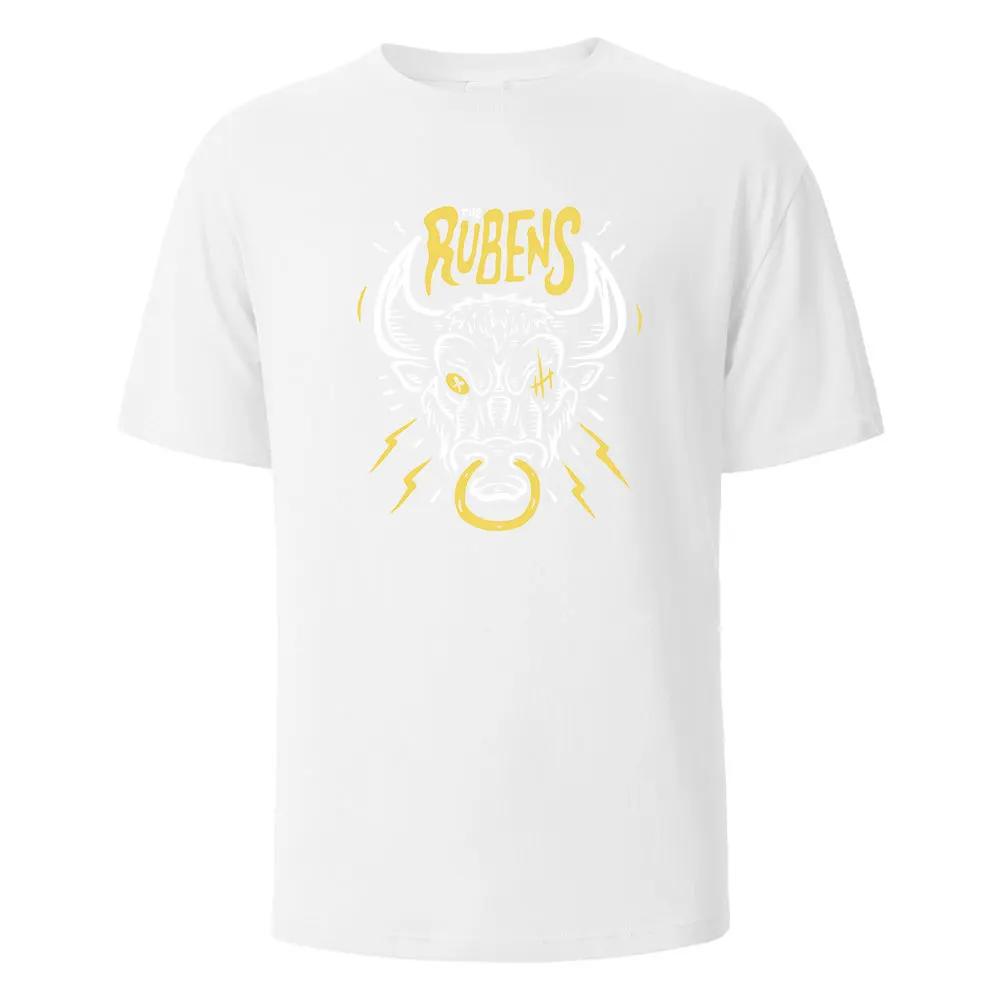 Футболка Rubens Streetwear Basic Funny для мужчин, модная повседневная свободная хлопковая одежда с круглым вырезом, дышащая футболка в стиле хип-хоп