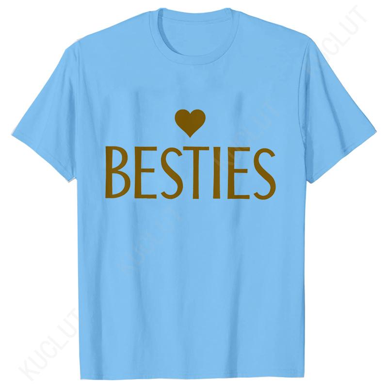 Футболка "Besties" для женщин Одежда Мода Персонализированные Футболки для Лучших Друзей Bff на Всю Жизнь Футболка Совместная Подарок Девочке на День Рождения