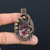 Crazy Lace Agate Gemstone Pure Copper Wire Wrapped Handmade Pendant Jewelry For Her