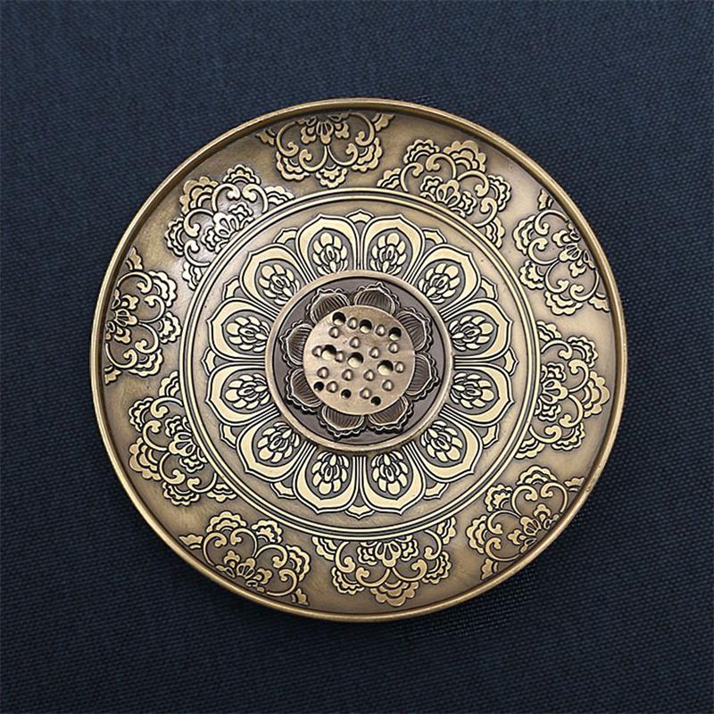 Винтажный настольный медный держатель для благовоний, внутренний и наружный держатель для благовоний, украшения для дома